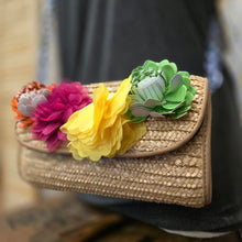  BETSY JOHNSON Straw Messenger Bag w. Blue Chain Strap - PopRock Vintage. The cool quotes t-shirt store.