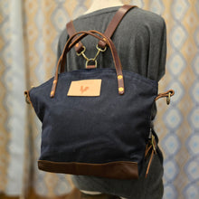  MEANWHILE ON THE FARM Blue Canvas Backpack - PopRock Vintage. The cool quotes t-shirt store.