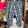 EMERALD 18 Blue/Green Plaid Long Shorts 16 - PopRock Vintage. The cool quotes t-shirt store.