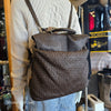 FIRENZE Dark Brown Woven Genuine Leather Backpack