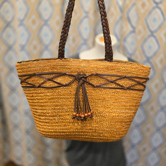 CHERI Orange Woven Straw Bag - PopRock Vintage. The cool quotes t-shirt store.