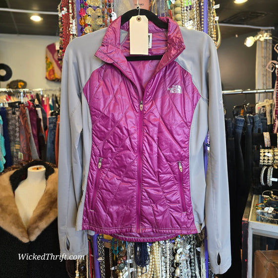 NORTH FACE Purple/Grey Packable Zip Up M