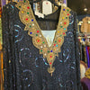 PRICE DROP! 80s ALYCE DESIGNS Black/Gold Beaded/Sequin Maxi Dress