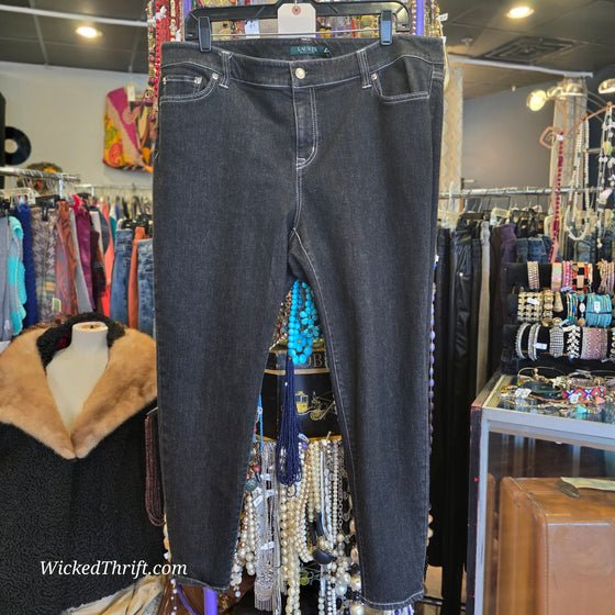 LAUREN RALPH LAUREN Black Denim Jeans 16W
