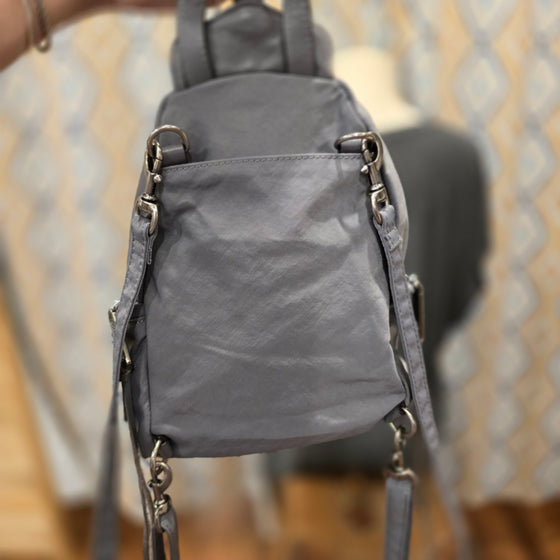 REBECCA MINKOFF Grey Nylon Mini Backpack - PopRock Vintage. The cool quotes t-shirt store.