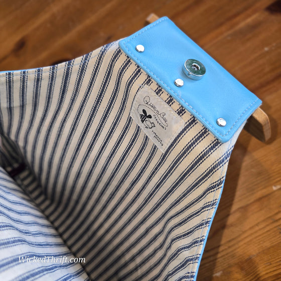 CLEARANCE! QUEEN BEE Blue Handbag w. Birds