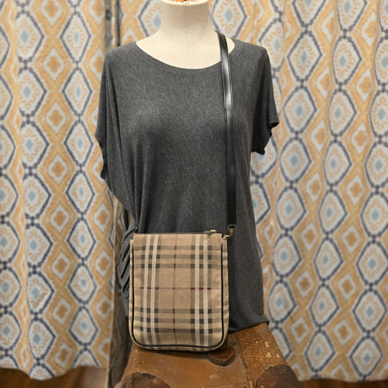 BURBERRY Novacheck Suede Crossbody AS IS - PopRock Vintage. The cool quotes t-shirt store.