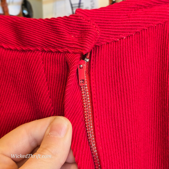 VINTAGE Red Skirt XS
