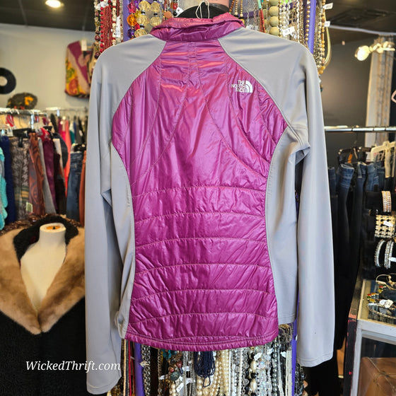 NORTH FACE Purple/Grey Packable Zip Up M