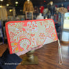 CLEARANCE! WELLSPRING Pink/Tan Paisley Long Wallet Wristlet