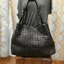  VALENTINA Black Woven Leather Tote - PopRock Vintage. The cool quotes t-shirt store.