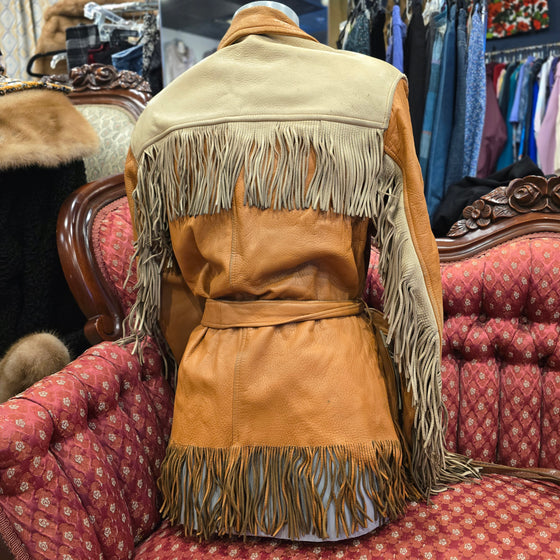 VINTAGE 60s Deerskin Fringe Leather Jacket